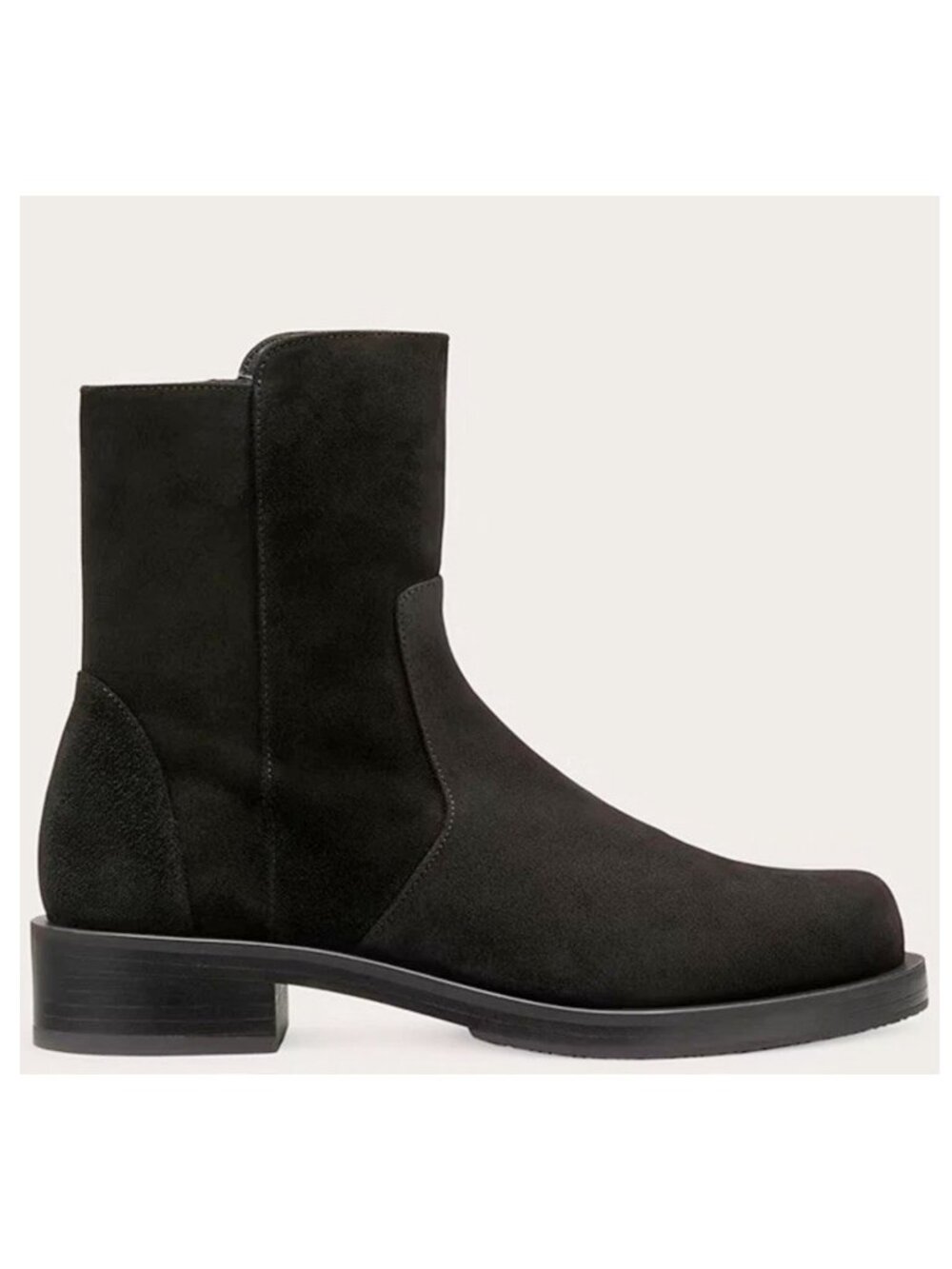 $650 STUART WEITZMAN 5050 Bold ZIP ankle boots BLACK SUEDE 9 B (PD25)